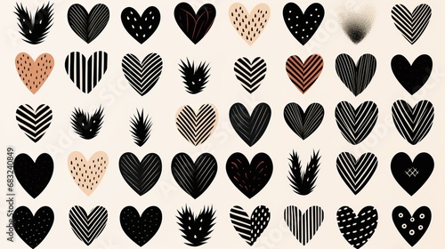 Whimsical Collection of Hand-Drawn Hearts