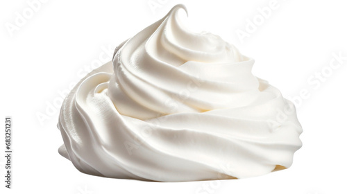 Whipped White cream isolated in white background.