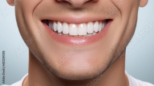 Dental Beauty Confidence: Stock photos feature closeup male models with clean dental, happy tooth implants, and fresh breath.