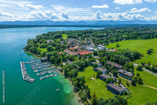 Bernried am Starnberger See im Luftbild, Blick auf die Marina 