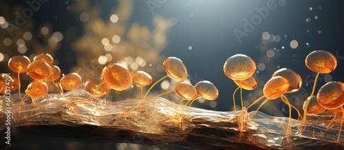 3d representation of Saccharomyces cerevisiae commonly called Bakers or Brewers yeast