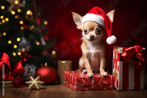 Dog and Christmas gift