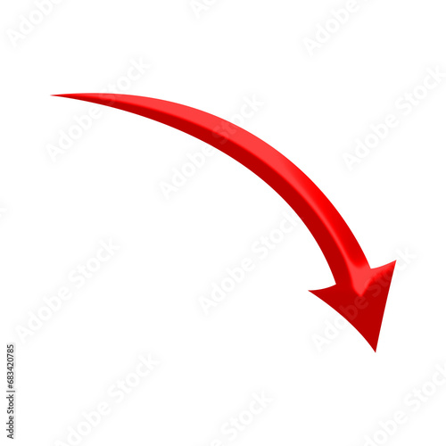 Red arrow icon indicating different direction. icon isolated on a transparent background for website banners ads and design elements.