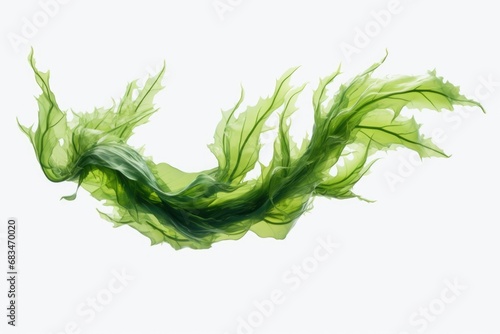 A detailed view of a piece of green algae. This image can be used to illustrate scientific research, environmental studies, or as a background for nature-related projects