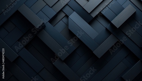 3D geometric black abstract pattern, ideal for modern design, futuristic backgrounds, and conceptual art.