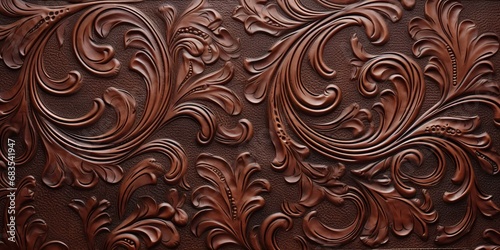 texture of leather with embossed floral patterns