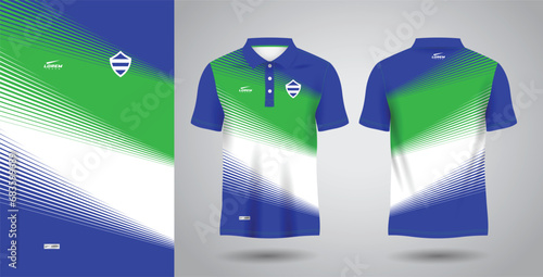 blue and green polo sport sublimation jersey template