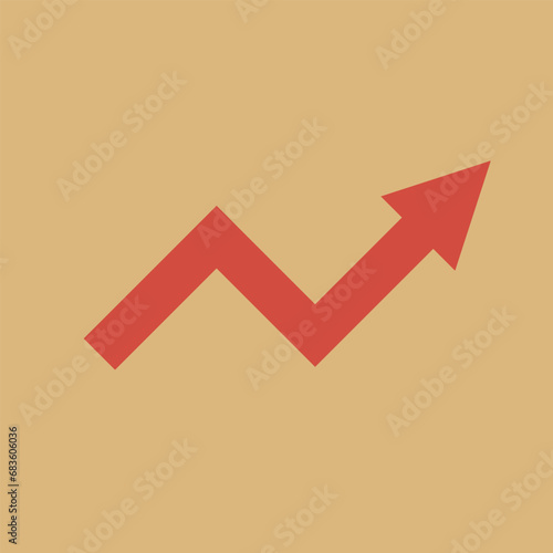 retro vintage red arrow represents investment profit rise economic grow business arrow graph profit going up