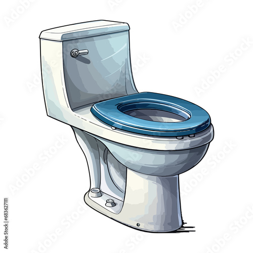 toilet bowl sticker illustration