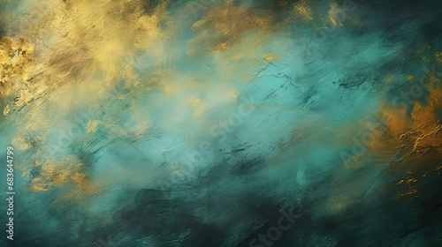 Uniform Jade Green Texture with Gold Paint Stroke