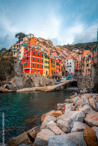 View of Riomaggiore, Cinque Terre, La Spezia, Italy.