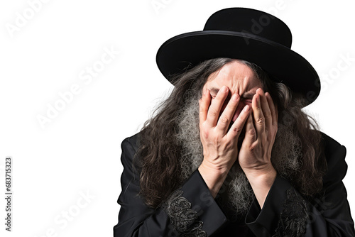 crying Orthodox rabbi