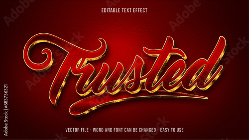 Red and gold editable text effect, luxury text style