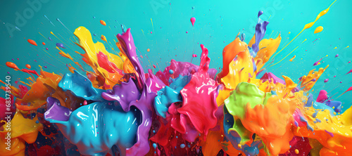 colorful watercolor ink splashes, paint 18