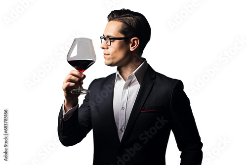 Swirling Wine Glass Isolated on transparent background