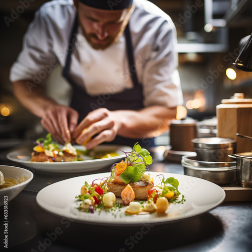 cook chef preparing an expensive meal