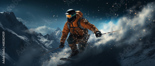 Skisprung ins Dunkel: Freeskier im Spotlight