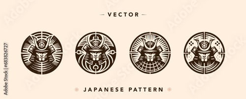 Feudal Japan Warrior Icons in Vector Format