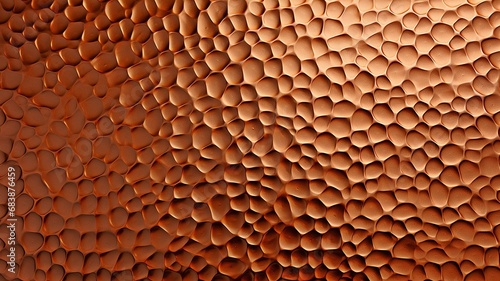 Matte copper metal texture hammered.