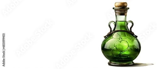 Eerie Green potion bottle. Poison flask. Generate AI