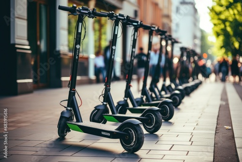 Eco-friendly urban transportation system with electric scooters and bikes