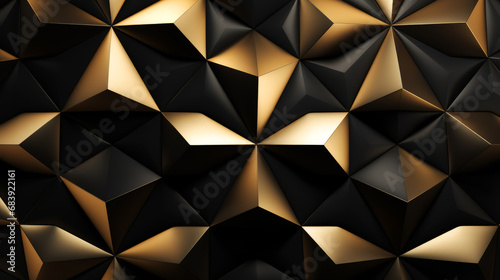 Abstract Black and gold glitter triangle horizontal background.