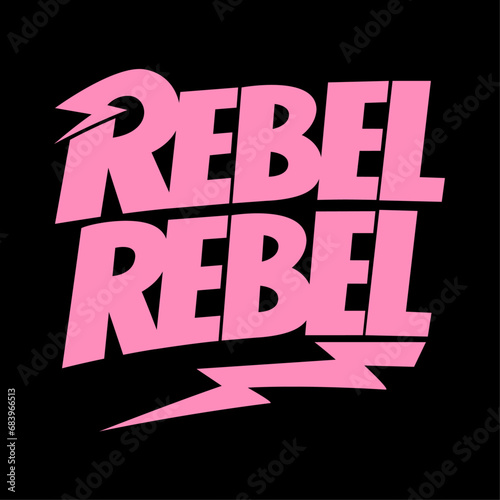 Rebel text word Vector graphic T shirt design. Download it Now