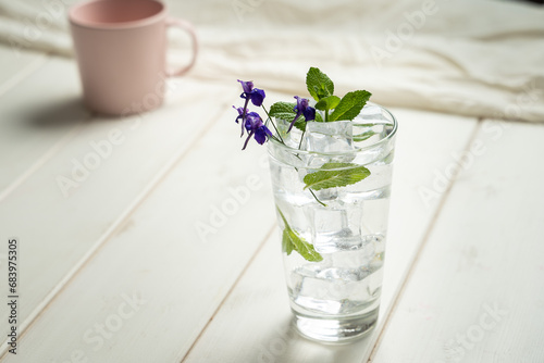simple refreshing mint water lime drink