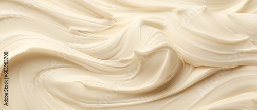 Vanilla flavor gelato - full frame background banner detail. Close up of a beige surface texture of vanilla Ice cream.