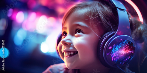 child with the acoustic headphones, generative AI