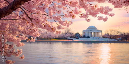 cherry blossom in spring,Cherry blossom festival in washington dc in ,Cherry blossom and jefferson memorial,The jefferson memorial during the cherry blossom festival. washington, d.c. in usa 