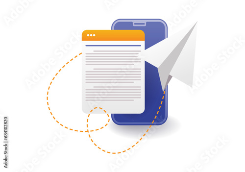Smartphone information letter technology illustration concept
