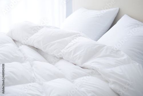 White Duvet On Bed, Preparing For Winter Season Photorealism