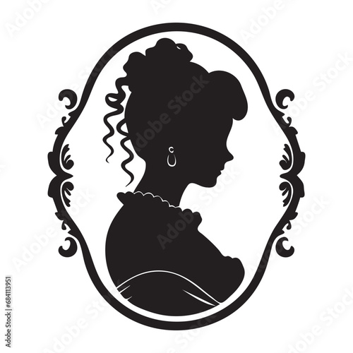 cameo silhouette vector icon isolated on white background