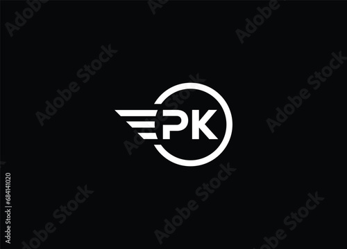 Creative Letters PK Logo Design Vector Template