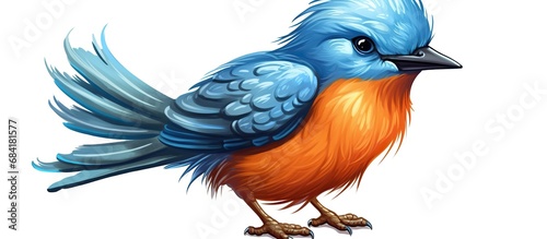 Cartoon illustration of a cute talking bird