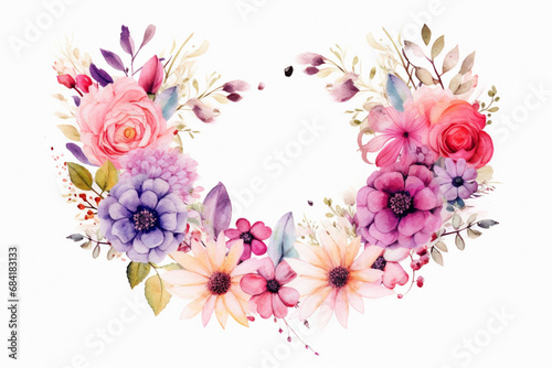 pink flowers frame, in the style of simple and elegant style, romanticist