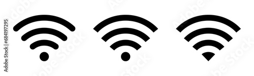Set of wi-fi icons on white background