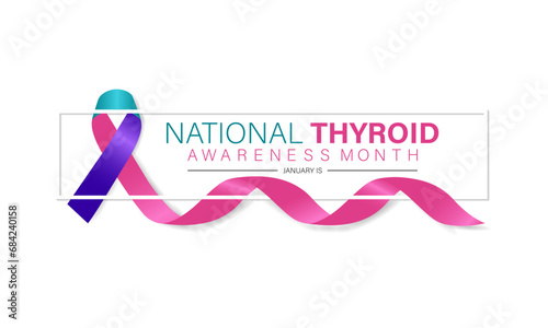 Thyroid awareness month is every year in January. Banner, Holiday, poster, card and background design Template.