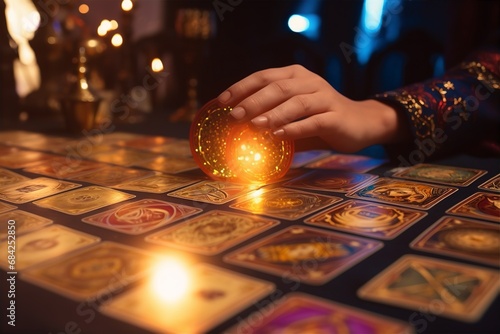 A fortune teller doing a reading with tarot cards