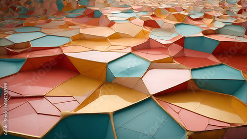 A visually striking Voronoi diagram, a geometric pattern composed of cell-like structures. 
