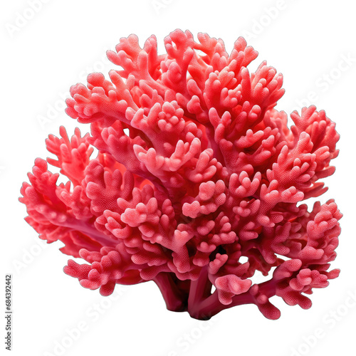 Red Coral Reef on transparent background