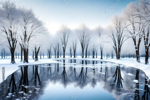 winter landscape with a river