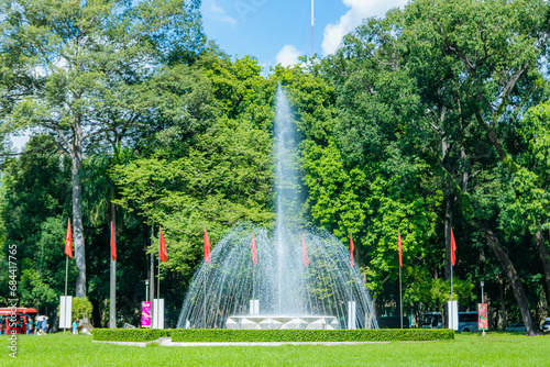 The water fountain at Independence Palace in Ho Chi Minh City, Vietnam. It was a work of president and government to recognize national historic sites at Sai Gon.
