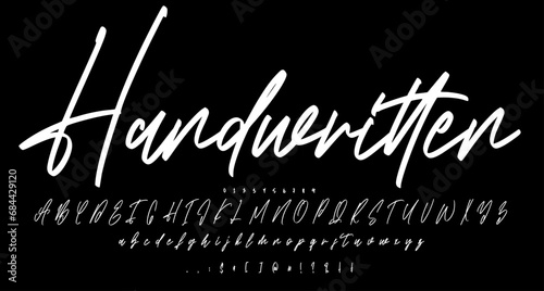 handwritten Brush script sign font script vector lettering. typography. Motivational quote. Calligraphy postcard poster graphic design lettering element