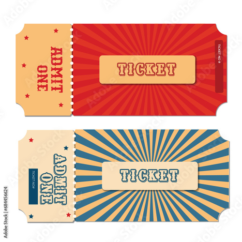 Carnival circus vintage ticket template