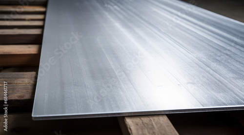 A stack of brushed metal sheets with a smooth and reflective finish, ideal for industrial use.