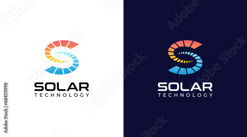 Solar logo design with initial letter S