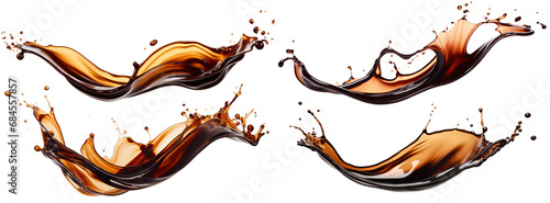 Set of soy sauce splashes, cut out