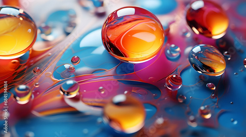 colorful abstract background with air bubbles in liquid,Generated Ai
